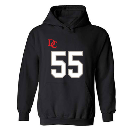 Davidson - NCAA Football : Parker Nichols - Black Replica Shersey Hooded Sweatshirt-0