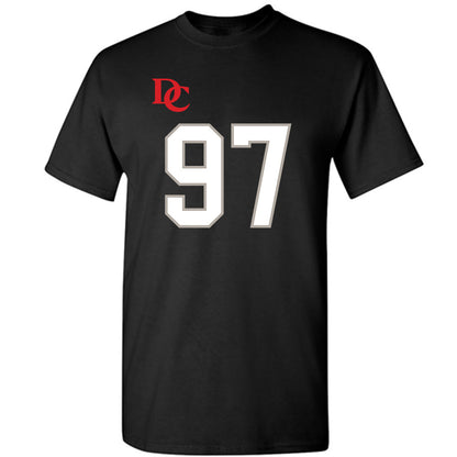 Davidson - NCAA Football : Liam McMann - Black Replica Shersey T-Shirt-0