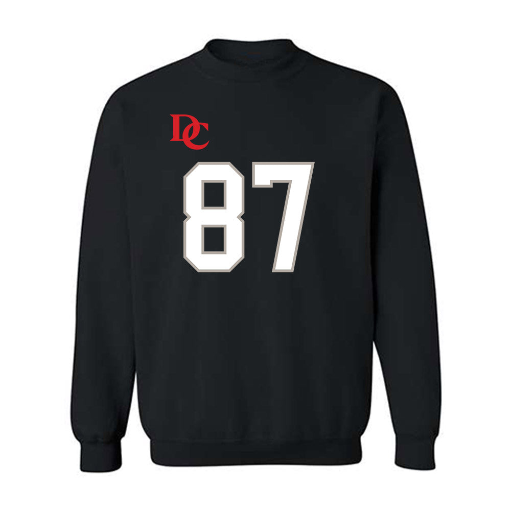 Davidson - NCAA Football : Cal Neubauer - Black Replica Shersey Crewneck Sweatshirt-0