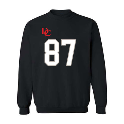 Davidson - NCAA Football : Cal Neubauer - Black Replica Shersey Crewneck Sweatshirt-0