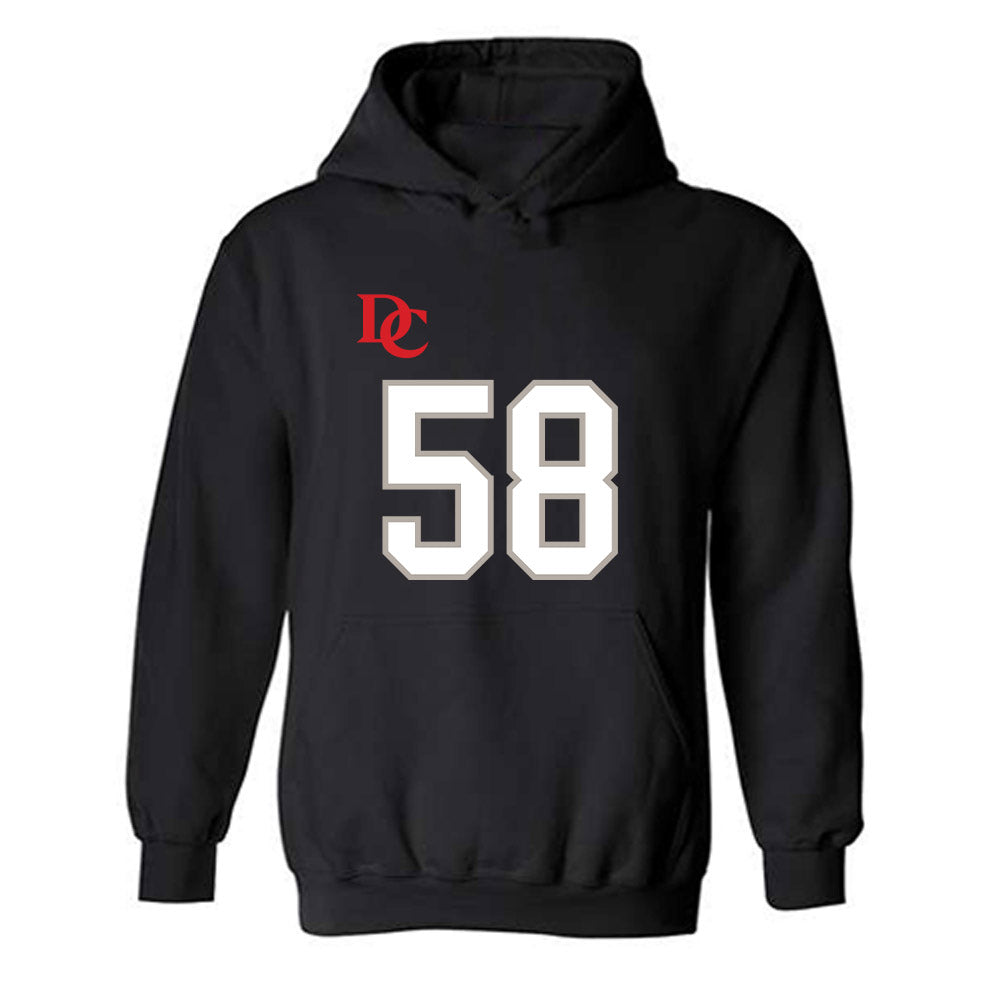 Davidson - NCAA Football : Lincoln Wilmore - Black Replica Shersey Hooded Sweatshirt-0
