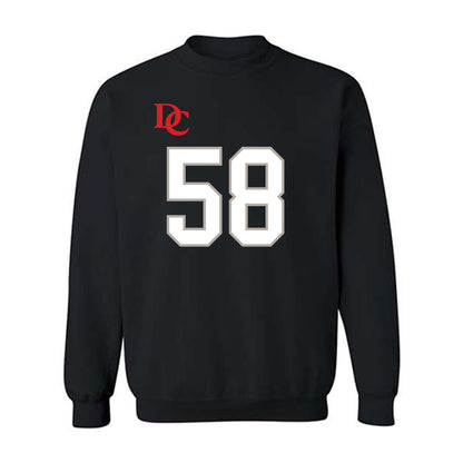 Davidson - NCAA Football : Lincoln Wilmore - Black Replica Shersey Crewneck Sweatshirt-0
