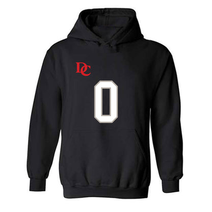 Davidson - NCAA Football : Hunter Brooks - Black Replica Shersey Hooded Sweatshirt-0