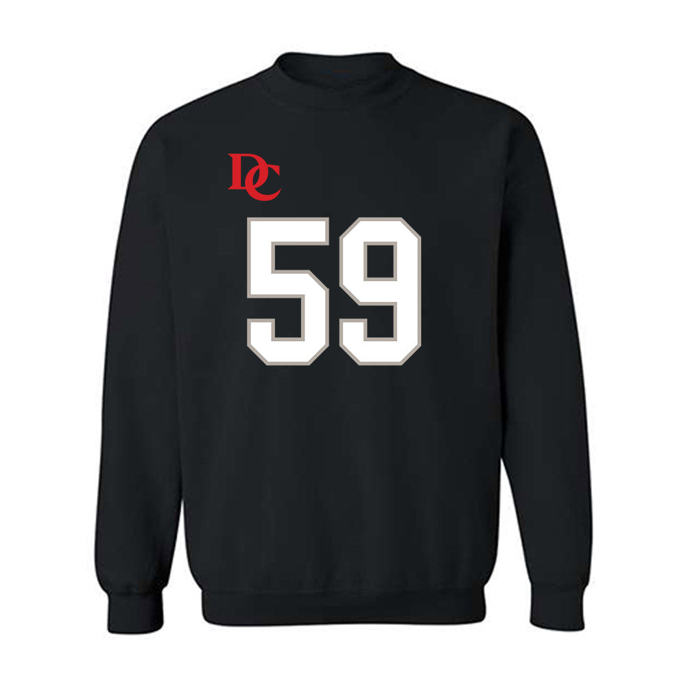 Davidson - NCAA Football : Danzel Chukwuemeka - Black Replica Shersey Crewneck Sweatshirt-0