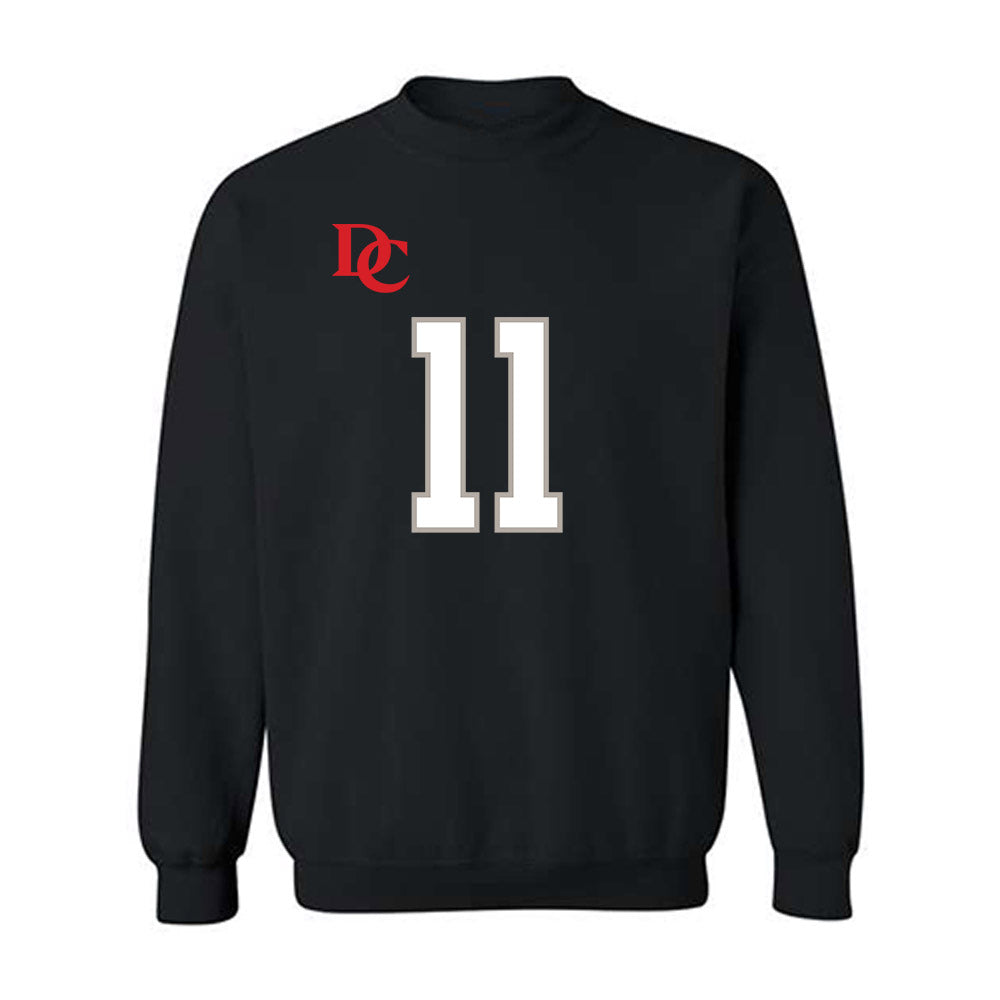 Davidson - NCAA Football : Tre Johnson - Black Replica Shersey Crewneck Sweatshirt-0