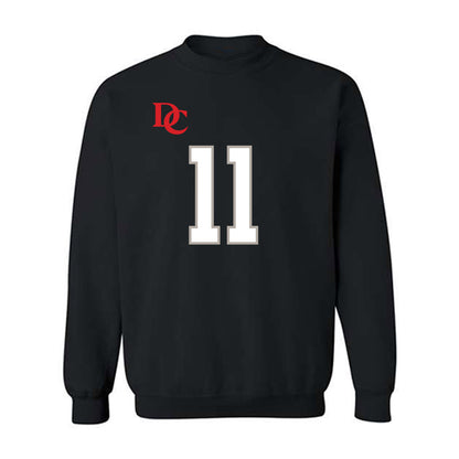 Davidson - NCAA Football : Tre Johnson - Black Replica Shersey Crewneck Sweatshirt-0