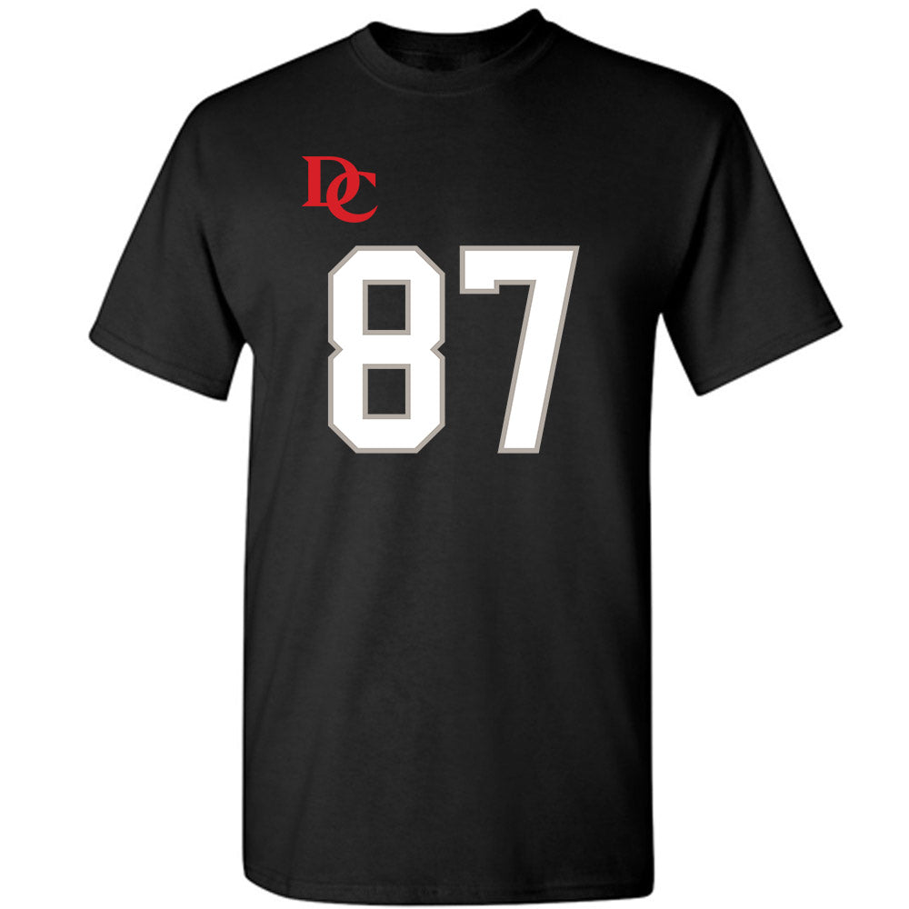Davidson - NCAA Football : Cal Neubauer - Black Replica Shersey T-Shirt-0