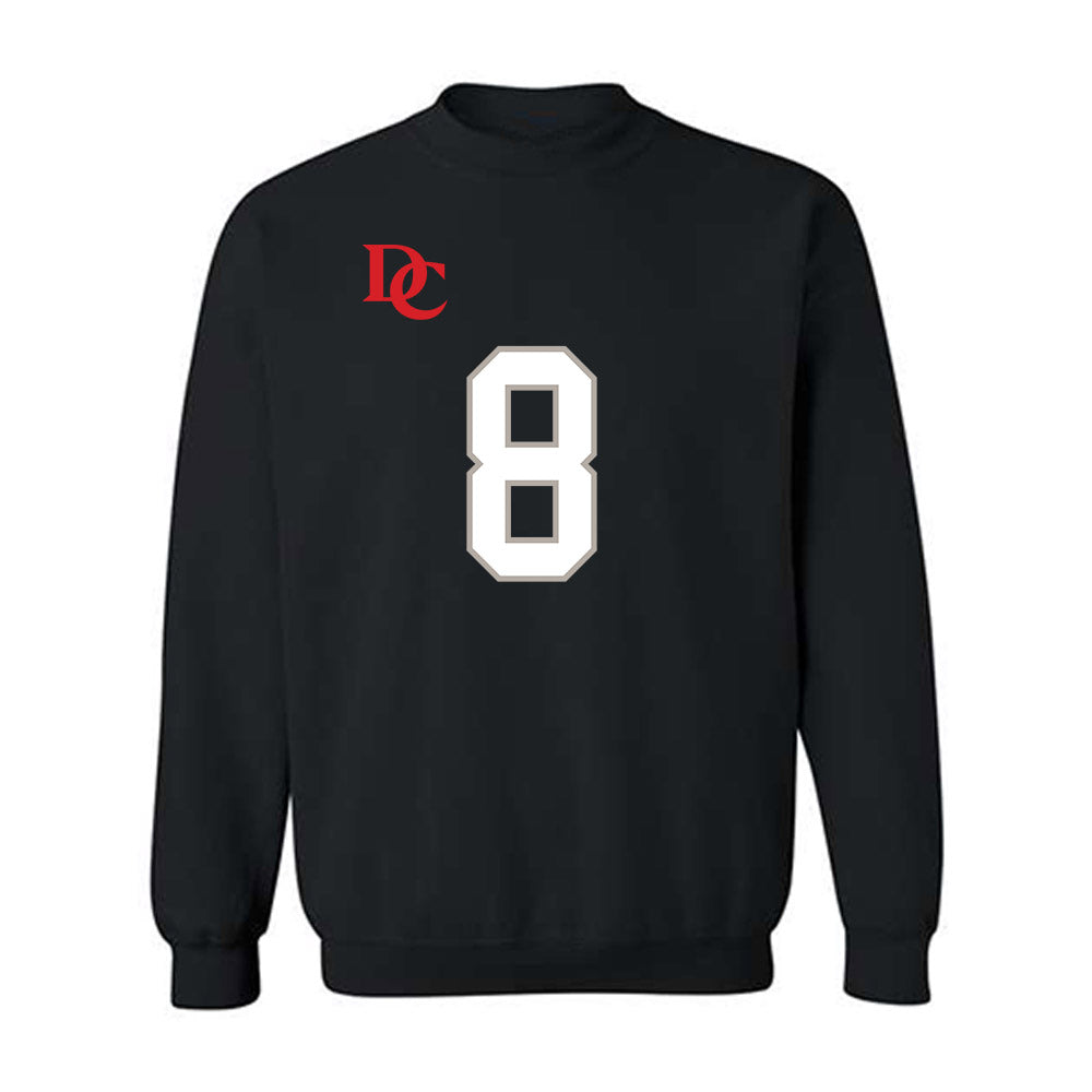 Davidson - NCAA Football : Hayden Bender - Black Replica Shersey Crewneck Sweatshirt-0
