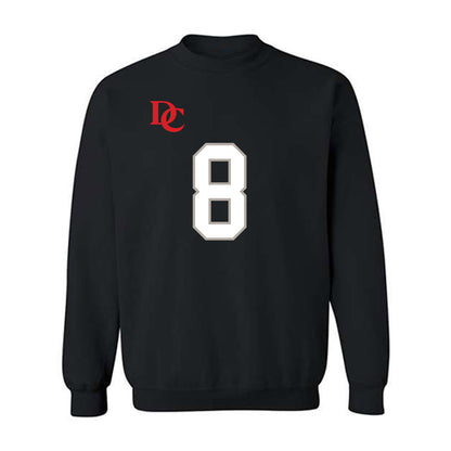 Davidson - NCAA Football : Hayden Bender - Black Replica Shersey Crewneck Sweatshirt-0