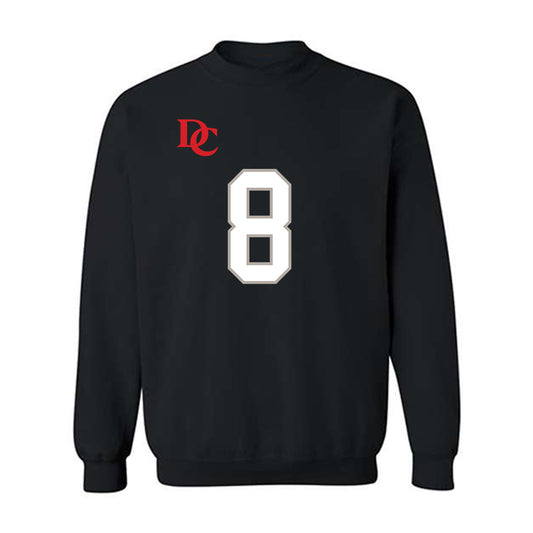 Davidson - NCAA Football : Hayden Bender - Black Replica Shersey Crewneck Sweatshirt-0