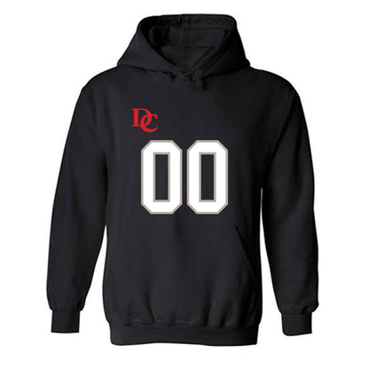 Davidson - NCAA Football : Will Volk - Black Replica Shersey Hooded Sweatshirt-0
