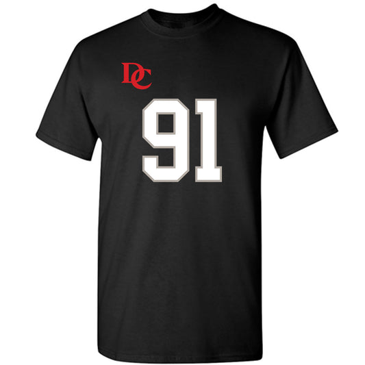Davidson - NCAA Football : Will Volk - Black Replica Shersey T-Shirt-0