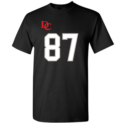 Davidson - NCAA Football : Cal Neubauer - Black Replica Shersey T-Shirt-0