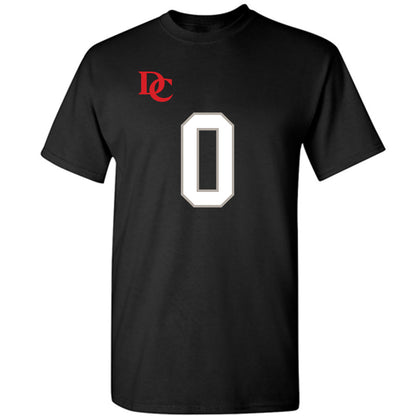 Davidson - NCAA Football : Hunter Brooks - Black Replica Shersey T-Shirt-0