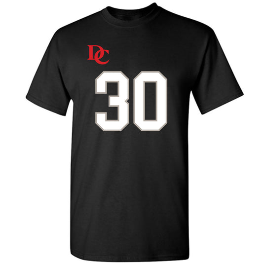Davidson - NCAA Football : Julian Hughes - Black Replica Shersey T-Shirt-0