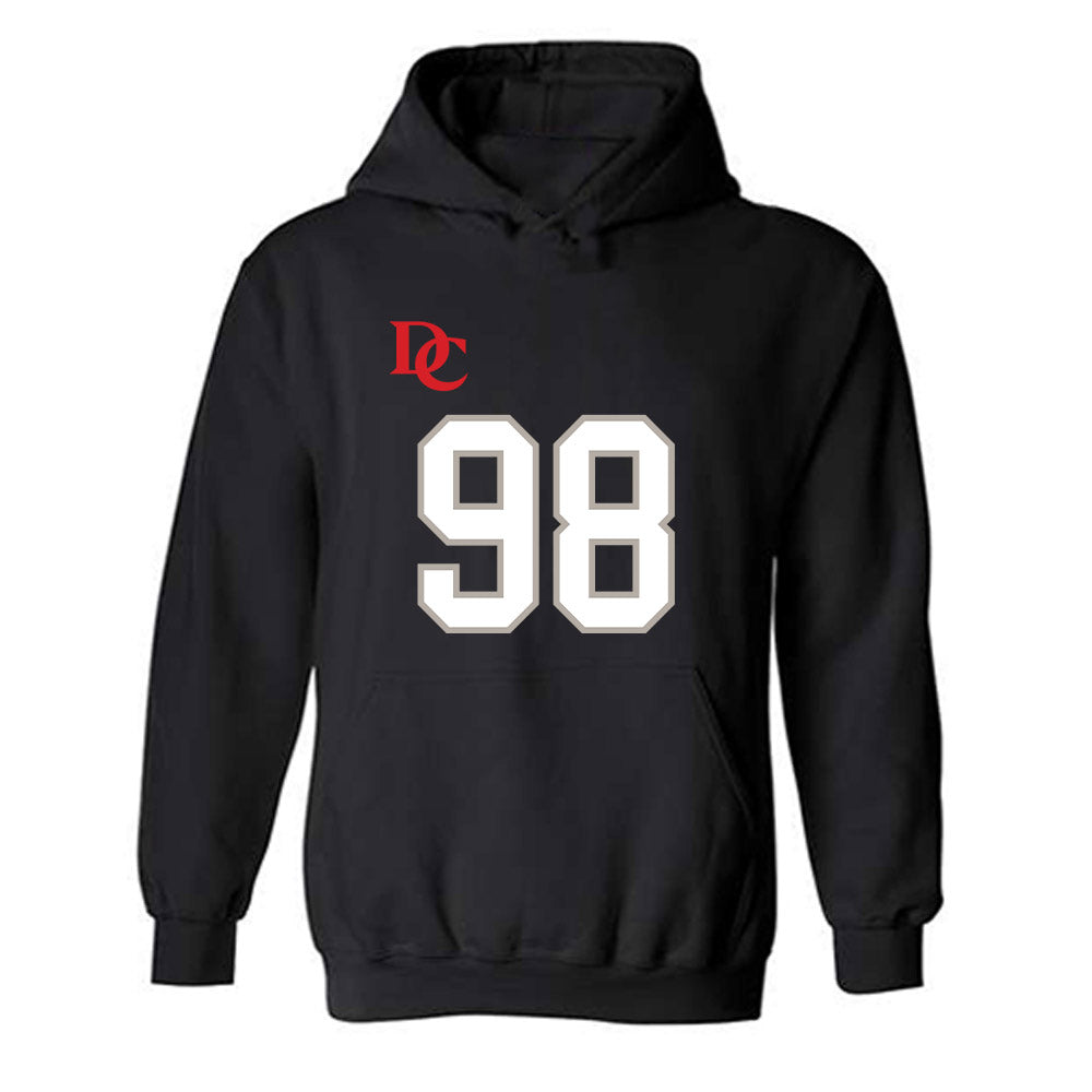 Davidson - NCAA Football : Jeramy Stith - Black Replica Shersey Hooded Sweatshirt-0
