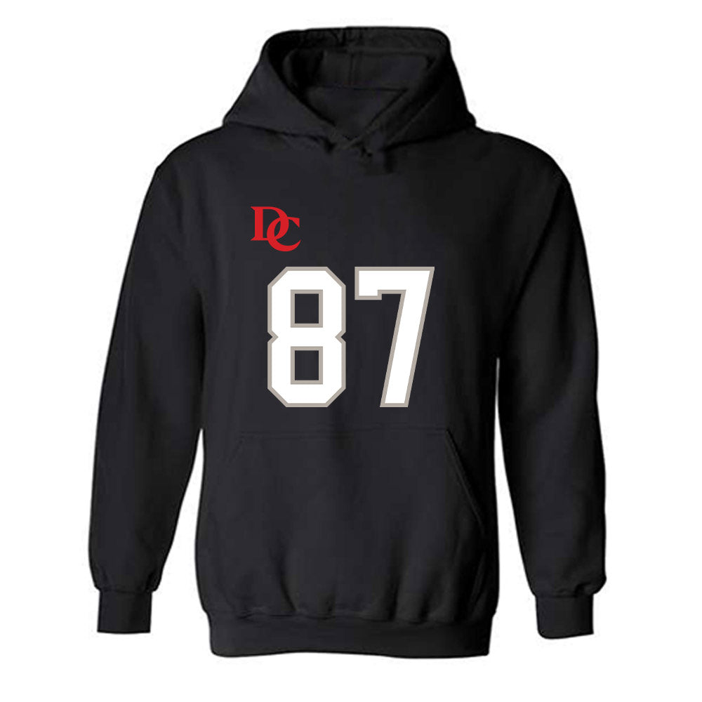 Davidson - NCAA Football : Cal Neubauer - Black Replica Shersey Hooded Sweatshirt-0