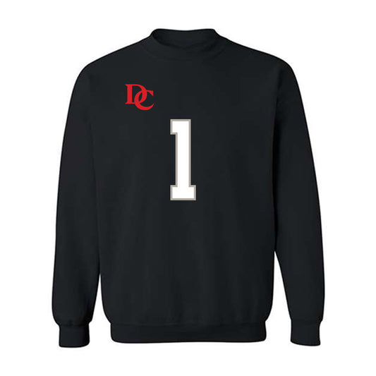 Davidson - NCAA Football : Christian Lyons - Black Replica Shersey Crewneck Sweatshirt-0