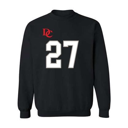 Davidson - NCAA Football : Revis McClairen - Black Replica Shersey Crewneck Sweatshirt-0