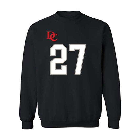 Davidson - NCAA Football : Revis McClairen - Black Replica Shersey Crewneck Sweatshirt-0