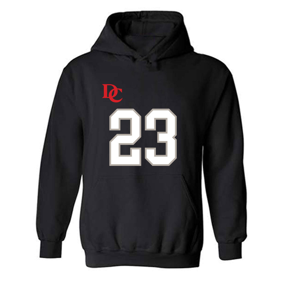 Davidson - NCAA Football : Nakoma Scott - Black Replica Shersey Hooded Sweatshirt-0