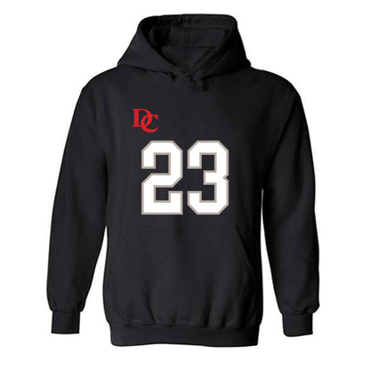Davidson - NCAA Football : Nakoma Scott - Black Replica Shersey Hooded Sweatshirt-0