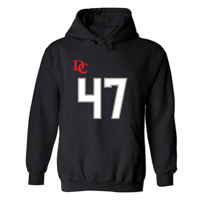 Davidson - NCAA Football : Nash Pippin - Black Replica Shersey Hooded Sweatshirt-0