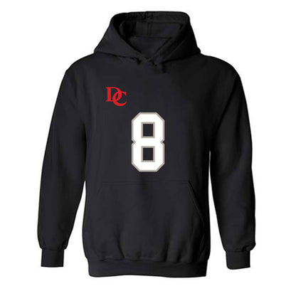 Davidson - NCAA Football : Hayden Bender - Black Replica Shersey Hooded Sweatshirt-0