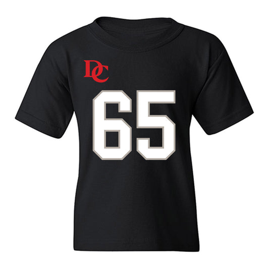 Davidson - NCAA Football : Russell Hutchens - Black Replica Shersey Youth T-Shirt-0