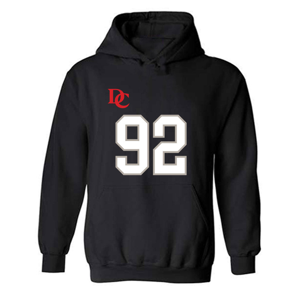 Davidson - NCAA Football : Zavier Pollard - Black Replica Shersey Hooded Sweatshirt-0