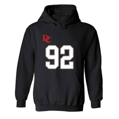 Davidson - NCAA Football : Zavier Pollard - Black Replica Shersey Hooded Sweatshirt-0