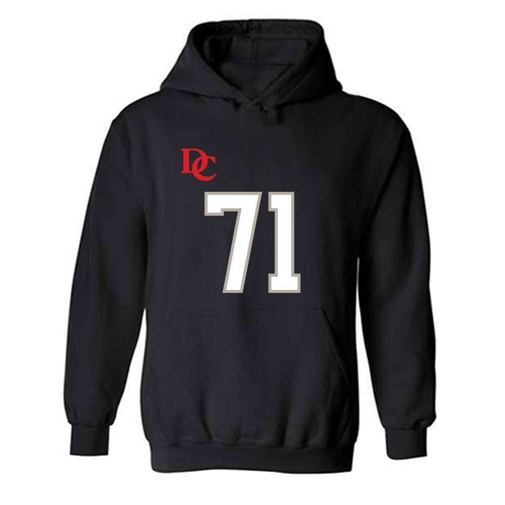 Davidson - NCAA Football : Cole Smith - Black Replica Shersey Hooded Sweatshirt-0