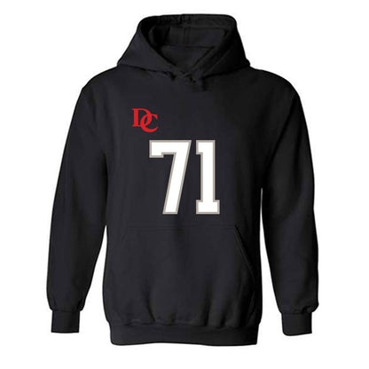Davidson - NCAA Football : Cole Smith - Black Replica Shersey Hooded Sweatshirt-0