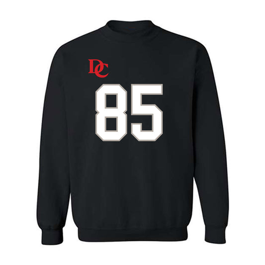 Davidson - NCAA Football : Jack Perozek - Black Replica Shersey Crewneck Sweatshirt-0