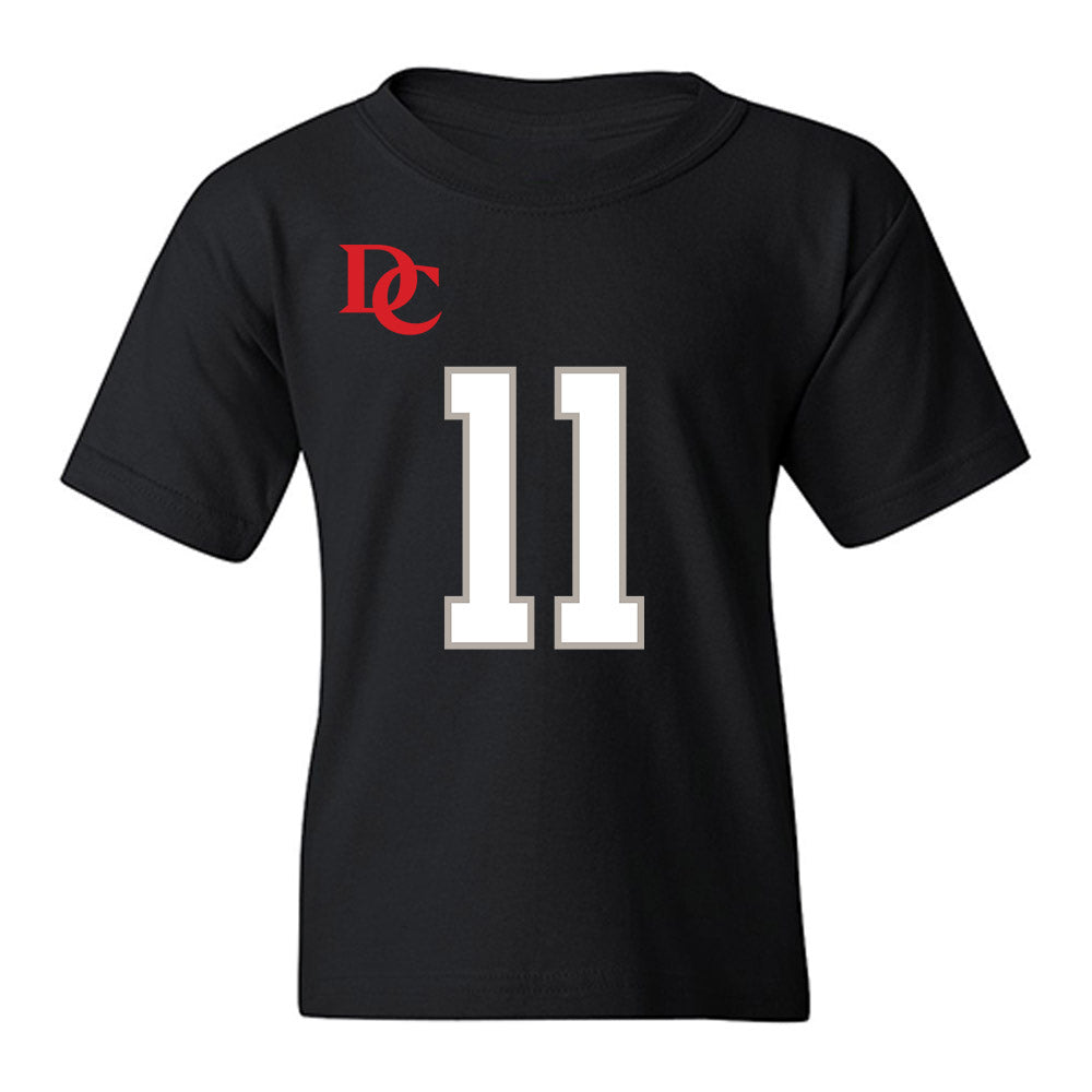 Davidson - NCAA Football : Tre Johnson - Black Replica Shersey Youth T-Shirt-0