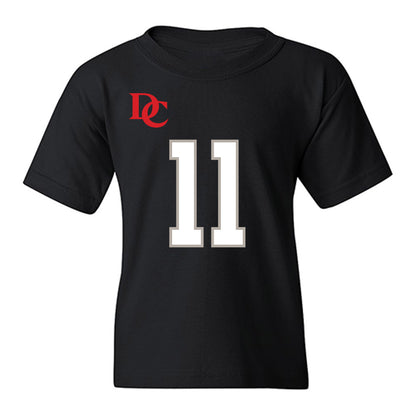 Davidson - NCAA Football : Tre Johnson - Black Replica Shersey Youth T-Shirt-0