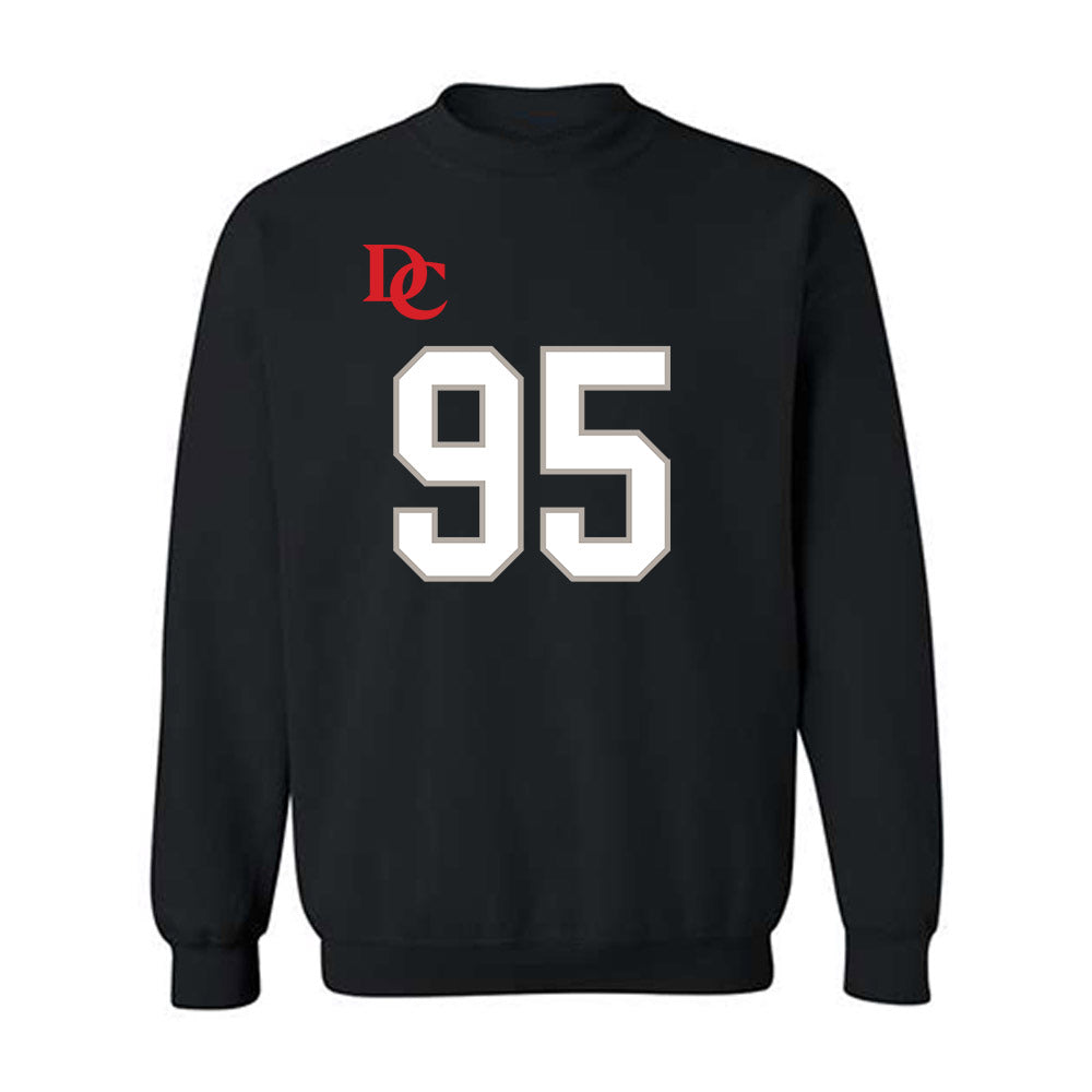 Davidson - NCAA Football : Liam McMann - Black Replica Shersey Crewneck Sweatshirt-0