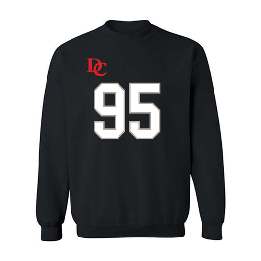 Davidson - NCAA Football : Liam McMann - Black Replica Shersey Crewneck Sweatshirt-0