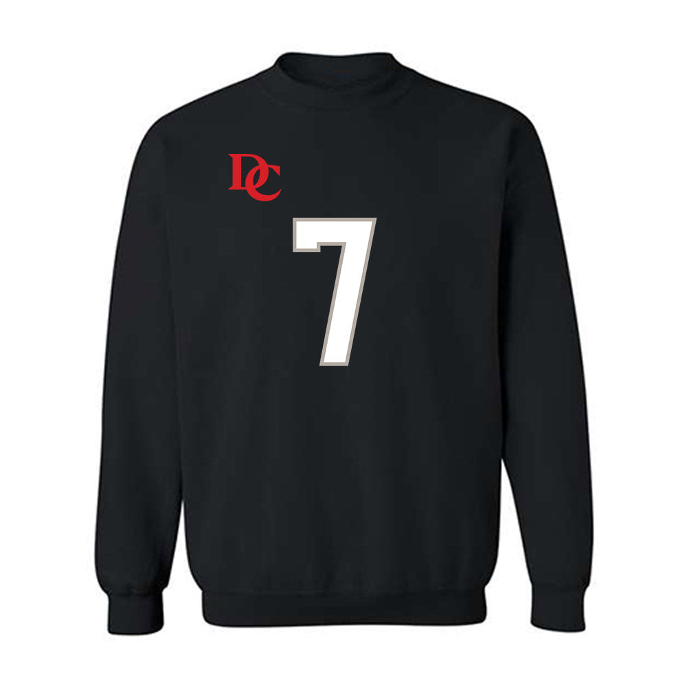 Davidson - NCAA Football : Jim Franklin - Black Replica Shersey Crewneck Sweatshirt-0