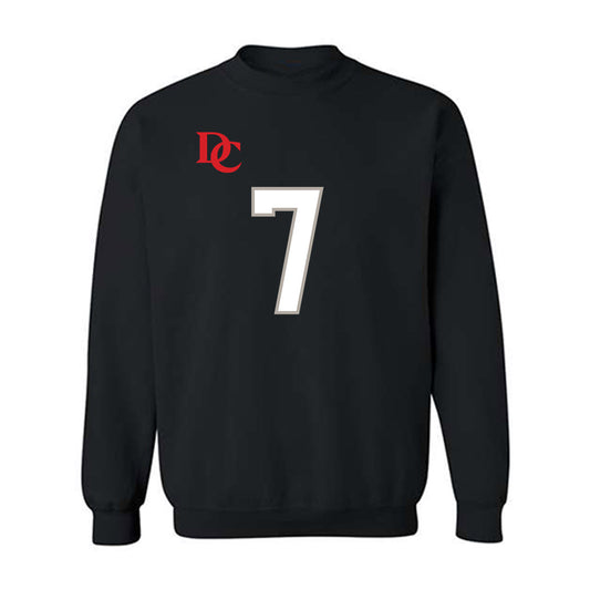 Davidson - NCAA Football : Jim Franklin - Black Replica Shersey Crewneck Sweatshirt-0