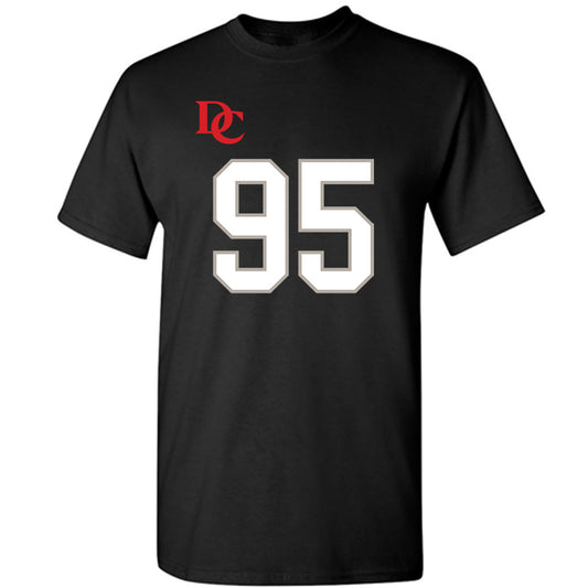 Davidson - NCAA Football : Liam McMann - Black Replica Shersey T-Shirt-0