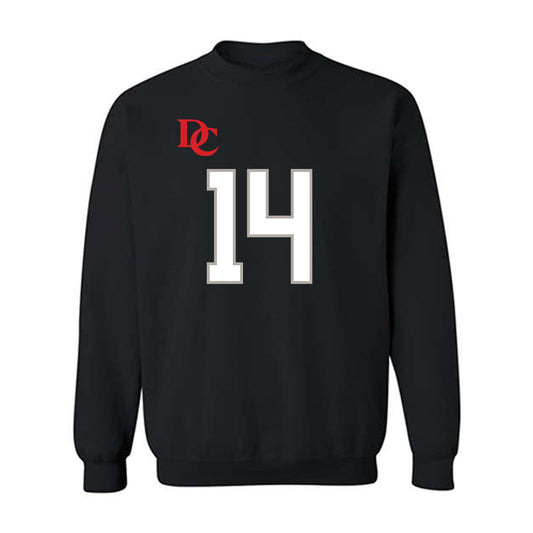 Davidson - NCAA Football : Isaiah Sepand - Black Replica Shersey Crewneck Sweatshirt