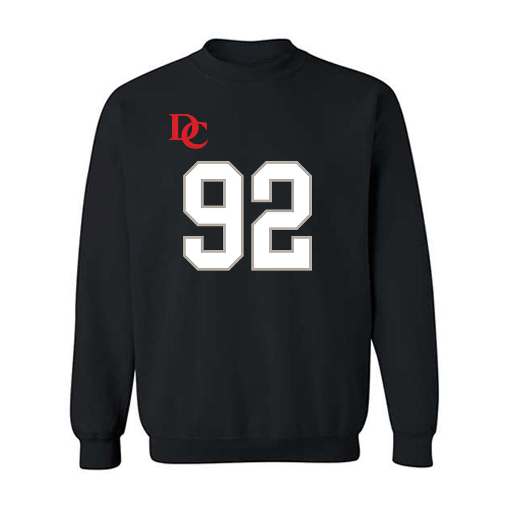 Davidson - NCAA Football : Zavier Pollard - Black Replica Shersey Crewneck Sweatshirt-0