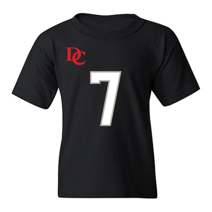 Davidson - NCAA Football : Jim Franklin - Black Replica Shersey Youth T-Shirt-0