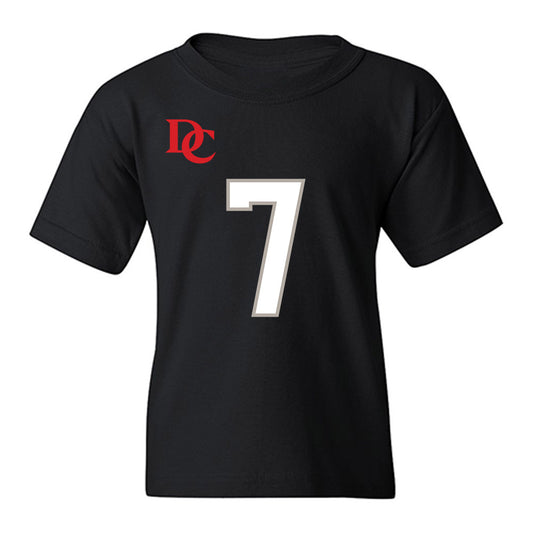 Davidson - NCAA Football : Jim Franklin - Black Replica Shersey Youth T-Shirt-0