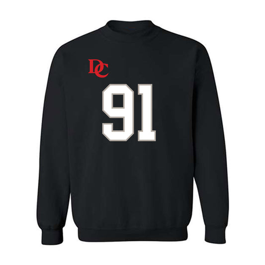 Davidson - NCAA Football : Will Volk - Black Replica Shersey Crewneck Sweatshirt-0