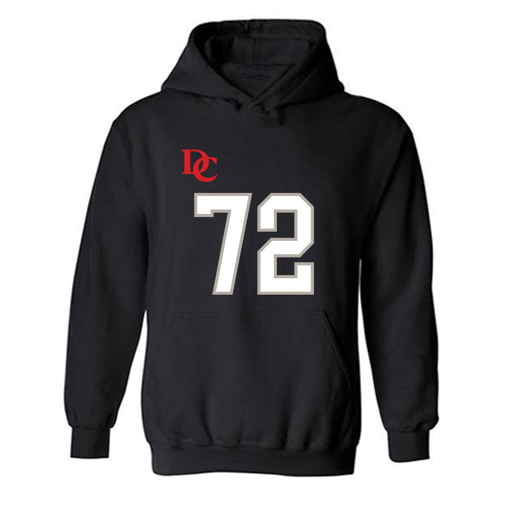 Davidson - NCAA Football : Liam Turner - Black Replica Shersey Hooded Sweatshirt