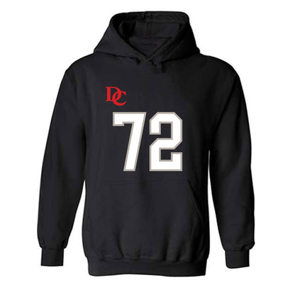 Davidson - NCAA Football : Liam Turner - Black Replica Shersey Hooded Sweatshirt