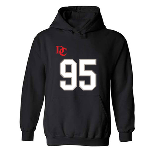 Davidson - NCAA Football : Liam McMann - Black Replica Shersey Hooded Sweatshirt-0