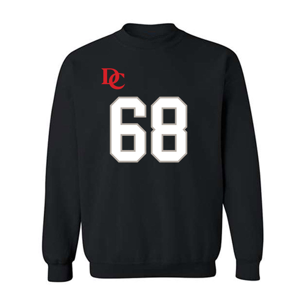 Davidson - NCAA Football : David Brooks - Black Replica Shersey Crewneck Sweatshirt-0